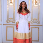 Habesha Kemis with Yellow and Red